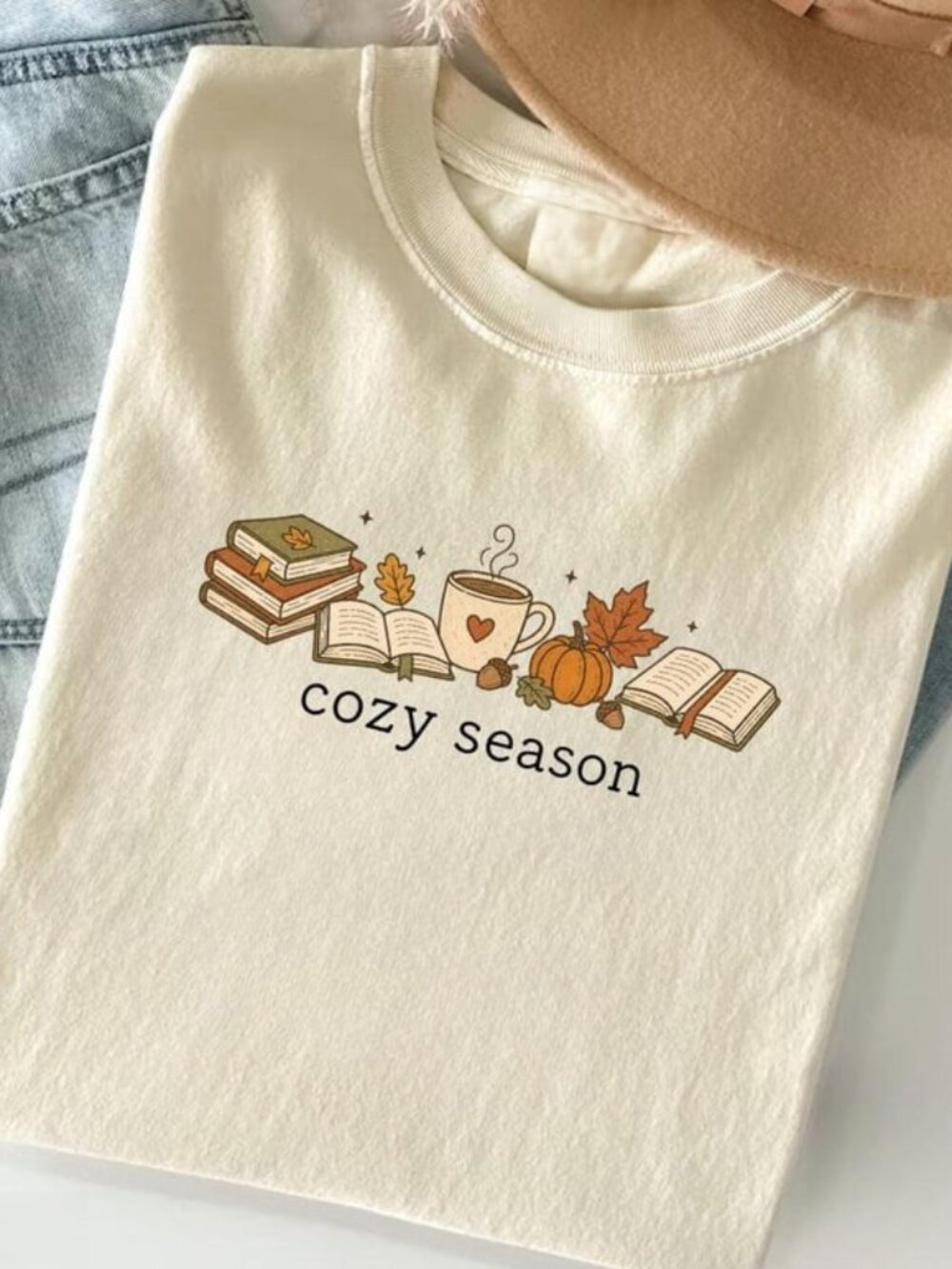 Autumn Book Lover Gift Shirt, Cute Fall Tee, Pumpkin Shirt